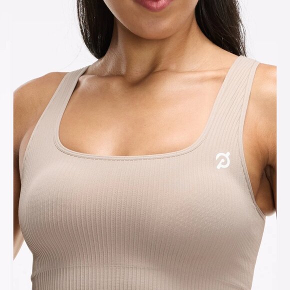 NWT, Peloton, Apparel, Seamless Square Neck Bra, Sand, XS/S - Picture 4 of 6